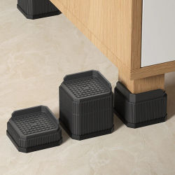 Elevadores de muebles cuadrados de altura ajustable: alta carga, triple antideslizante, ideales para protección de patas de sofá, mesa y silla