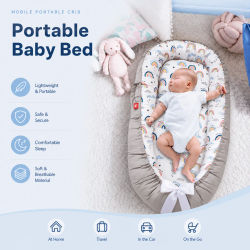 Nido para bebés, cuna para dormir junto a la madre, cuna ajustable para recién nacidos, cama para usar en la cuna con almohada extraíble, cuna portátil para viajes, cuna para bebés, protector de cuna,