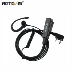Retevis-auricular Walkie Talkie de 2 pines, auriculares suaves con gancho para la oreja, micrófono PTT, altavoz HD para Kenwood Baofeng UV 5R para Quansheng UV K5 EEK023