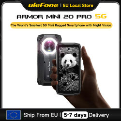 Ulefone Armor Mini 20 Pro 5G, Teléfono Resistente de 4.7', Cámara Nocturna de 64MP, Teléfono Inteligente Android, 6200mAh, 16GB+256GB, Teléfono Móvil con LED