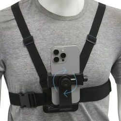 Soporte de Clip para Teléfono con Rotación Ajustable de 360 Grados y Correa para el Pecho, Accesorio para Teléfono Inteligente y Cámara de Acción
