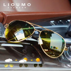 Gafas de sol fotocromáticas de piloto de marca superior, gafas de sol polarizadas para conducir de día y noche, gafas camaleón para mujer, gafas Unisex sonnenbrille