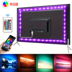 Tira de luces Led con Control Bluetooth, luces LED RGB para TV, cinta Led USB de 5V para retroiluminación de TV, decoración de fiesta en habitación