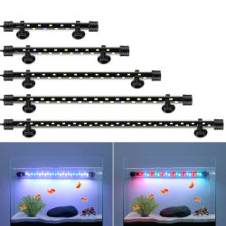Azul + blanco/RGB acuario subacuático LED lámpara de pecera barra de luz LED IP68 impermeable planta acuática cultivo iluminación 18/28/38/48cm