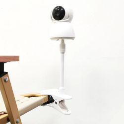 Abrazadera de cámara Flexible portátil, soporte para Monitor de bebé, soporte para cámara, Monitor de cámara web, Base de soporte Flexible sin perforaciones con Clip