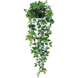 Planta de hiedra Artificial, hoja de plástico con macetas, decoración de arco para Festival de boda, alféizar de ventana para el hogar, maceta Ornamental para colgar en la pared