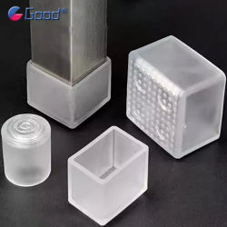 Cubierta Transparente de PVC para Patas de Muebles, Redonda/Cuadrada, Antideslizante, Tapón de Goma para Tubos, Protección para Orificios