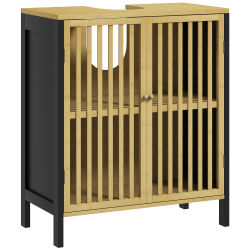 Mueble HOMCOM para baño bajo lavabo, 2 puertas con estante ajustable, armario para lavabo 60x30x70 cm