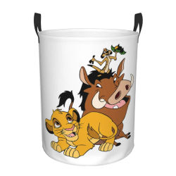 Cesto de Ropa Plegable Personalizado de Timón y Pumbaa, Cesto de Ropa de El Rey León para Guardar Juguetes de Bebés y Niños