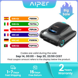 Aspiradora Robótica para Piscinas Aiper Scuba S1 Reacondicionada, Hasta 270 Minutos de Autonomía, Limpieza de Paredes, Línea de Agua y Áreas Poco Profundas, Navegación Inteligente, 11 Sensores de Alta