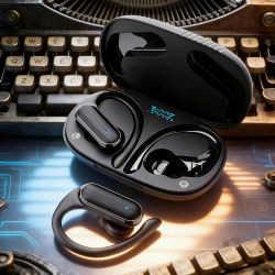Auriculares Inalámbricos Bluetooth A520 con Gancho para la Oreja, Sonido Estéreo de Alta Definición, Táctiles, Resistentes al Sudor, para Juegos y Música, Baja Latencia