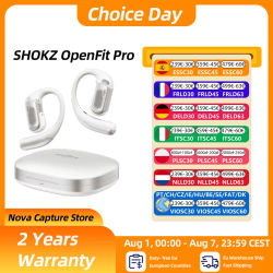 Auriculares SHOKZ OpenFit Pro Open T010 con reducción de ruido, inalámbricos, Bluetooth 5.3, impermeables IP55, 50 horas de reproducción para deporte