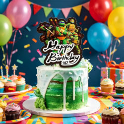 Adorno para Pastel de Cumpleaños de las Tortugas Ninja, Decoración para Fiestas Infantiles, Herramientas para Decorar Pasteles, Decoraciones para Baby Shower