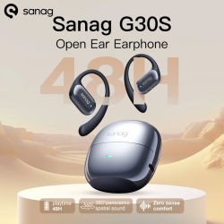 Sanag G30S auriculares inalámbricos de oído abierto gancho para la oreja de conducción de aire 48 horas de reproducción auriculares Bluetooth 5,4 OWS