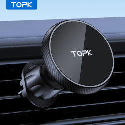 TOPK para soporte de teléfono de coche Magsafe, magnetismo potente, calidad superior, gancho de Metal de operación de una sola mano, soporte magnético para teléfono de coche