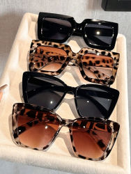 4 Uds. Gafas de sol clásicas de moda con forma de ojo de gato y montura cuadrada de plástico para mujer y hombre, gafas de sol para la vida diaria, accesorios.