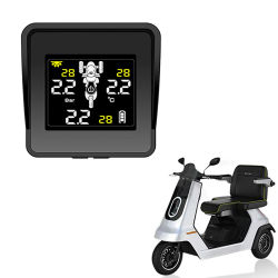 Sistema de Monitoreo de presión de neumáticos inalámbrico Solar, Monitor de presión de neumáticos TPMS para motocicleta, pantalla LCD, 3 sensores externos