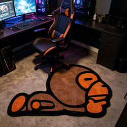 Alfombra Creativa con Diseño de Mono Irregular, Decoración Moderna y Única para Salas de Juego, Alfombra Suave y Cómoda para el Hogar, Dormitorio, Junto a la Cama