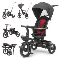 Triciclo Plegable 7 en 1 para Bebés, Bicicleta Infantil Ajustable, Ruedas Antichoque Todo Terreno, Manija de Dirección para Padres, Arnés de Seguridad, Triciclo para Niños de 6 Meses a 5 Años, Regalo