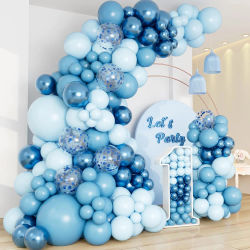 Kit de arco de guirnalda de globos azules, decoración para fiesta de cumpleaños, suministros para fiesta de cumpleaños y boda, decoración para Baby Shower, globo de látex