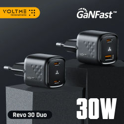 VOLTME cargador rápido USB Dual 30W tipo C PD carga rápida 3,0 cargador de teléfono para iPhone 15 14 Pro Max iPad Mini Xiaomi Samsung