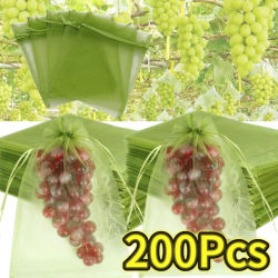 Bolsas reutilizables con cordón a prueba de insectos para frutas, bolsas de malla de protección para plantas, cubiertas de barrera contra plagas para árboles frutales, suministros para el hogar y el
