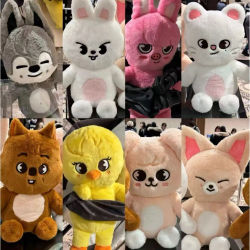 50cm Kpop Skzoo juguete de peluche Wolfchan Kawaii dibujos animados Animal relleno muñeco de peluche tamaño grande niños bebés almohada para dormir regalo