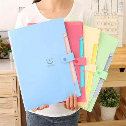 Carpeta de Acordeón Clásica de 5 Páginas, Bolsas de Almacenamiento de Documentos A4, Material Plástico, Portapapeles, Carpetas Expandibles Resistentes
