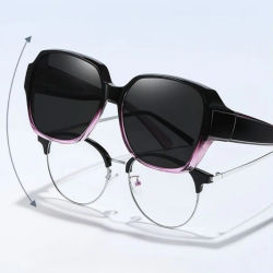 Gafas de sol para miopía, cubierta para gafas de sol polarizadas, ajuste plegable, gafas para hombres y mujeres, ropa UV400