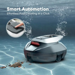 Limpiador robótico de piscinas inalámbrico Ultenic Pooleco P10 de 5200 mAh, 90 minutos de autonomía, aspiradora automática de doble motor para piscinas enterradas y elevadas de hasta 850 pies