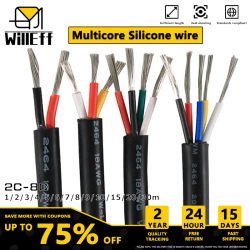 Cable de silicona 2C-8C, cables eléctricos súper suaves, cable Flexible resistente al calor, cable de extensión para altavoces de Audio para eventos