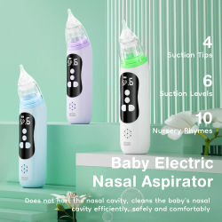 MAMIJOY-aspirador Nasal eléctrico para bebé, dispositivo de succión de nariz con boquilla de silicona de calidad alimentaria, 6 modos de succión y música calmante