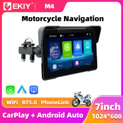 EKIY Pantalla de Navegación GPS para Motocicleta de 7.0 Pulgadas, Inalámbrica, con CarPlay, Android Auto, Tablero Digital Portátil, Monitor con TPMS