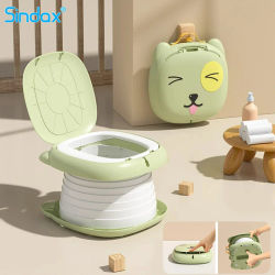 Inodoro plegable para niños, inodoro de viaje portátil para bebés, orinal sellado antiolor para niños, baño para bebés y niños ﻿
