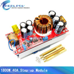 Convertidor de refuerzo de 1800W, 40A, DC-DC, módulo de fuente de alimentación, cargador de voltaje ajustable de 10-60V a 12-90V