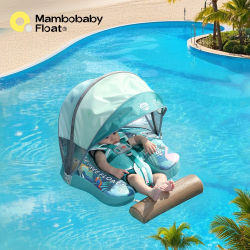 Flotador Mambobaby hecho a mano y con diseño encantador, con parasol, núcleo sin aire seguro, flotador de natación para bebés, flotador de piscina para niños pequeños, soporte de agua para bebés