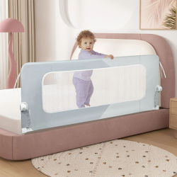 Rieles de cama para bebés y niños - Riel protector de cama de 150/180/200 cm - Protección contra caídas para camas infantiles, camas familiares - Plegable