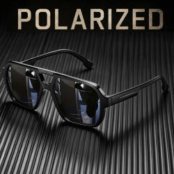 Gafas de Sol Polarizadas de Piloto para Hombre y Mujer 2026, Retro Cuadradas con Doble Puente, Vintage, Protección UV400, para Conducir y Actividades al Aire Libre