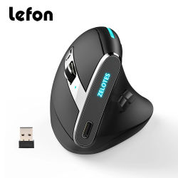 Ratón inalámbrico Vertical ZELOTES F36, ratón ergonómico Bluetooth, ratón para juegos programable recargable, 2,4G, 2400DPI para ordenador portátil y PC