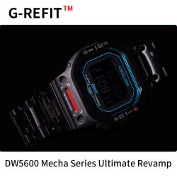 Caja de Reloj G-Refit de Acero Inoxidable y Titanio con Correa de Metal para DW5600 GMWB5000 GWB5600 G5600E GWM5610 Estilo Mecánico Robot De