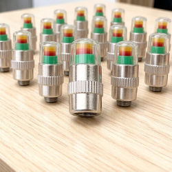 Monitor de Presión de Aire para Neumáticos de Coche, Juego de 4 Indicadores de Presión, Tapas de Válvula con Manómetro, Accesorios para Coche, Tapas de Manómetro para Neumáticos, Útiles