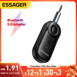Essager-Adaptador Bluetooth 5,3, conectores AUX de 3,5mm para receptor de Audio y música, altavoces para coche, auriculares, tableta, portátil, Bluetooth, receptor para coche