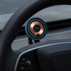 Soporte de cargador inalámbrico magnético para coche, teléfono adsorbable para Tesla Model Y Juniper, iPhone 16, soporte para teléfono de coche xiaomi