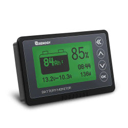 Monitor de batería Renogy de 500 A con derivación, alarma programable de alto y bajo voltaje, rango de 10 V-120 V hasta 500 A, cable blindado de 20 pies