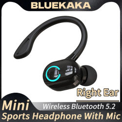 Auriculares inalámbricos Bluetooth 5,2 de negocios con gancho para la oreja, miniauriculares HIFI con cancelación de ruido y graves con micrófono, auriculares deportivos para juegos