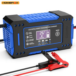 Reparación de baterías pantalla LCD 6A 12V cargador de batería de coche inteligente unidad de carga de batería de coche y motocicleta plomo-ácido