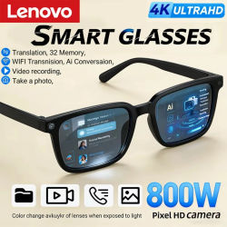 Gafas Inteligentes Lenovo con IA, Traducción por IA, Cámara HD de 8MP, Grabación de Imágenes 4K, Llamadas Bluetooth, Grabación de Música, Gafas de Sol Inteligentes, Novedad 2026