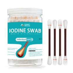 50 unids/lote de bastoncillos de algodón desechables de emergencia con Alcohol médico, hisopo desinfectado con yodo, botiquín de primeros auxilios para el hogar para niños, adultos y bebés