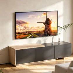 Mueble para TV Comanlai con Cajones, Consola Multimedia Modular, Mueble para TV con Almacenamiento Abierto y Cajones Extraíbles, Muebles para Sala de Estar