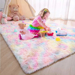 Alfombra para niños, alfombras de colores del arco iris para sala de estar, alfombras suaves de empuje grande para dormitorio, suelo para habitación de niños, alfombrillas bonitas